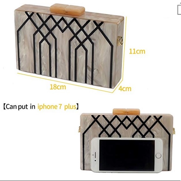 Champagne Acrylic Clutch - Picture 5 of 7